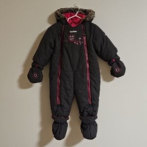 OshKosh B'gosh Charcoal and Pink 12M Winter Snowsuit